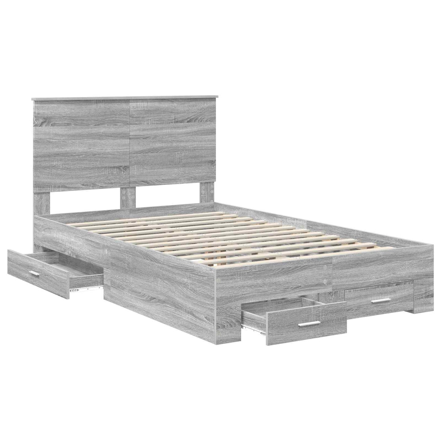 Struttura del letto con testiera Grigio Sonoma 120 x 200 cm | homemem39