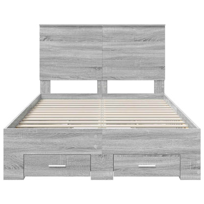 Struttura del letto con testiera Grigio Sonoma 120 x 200 cm | homemem39