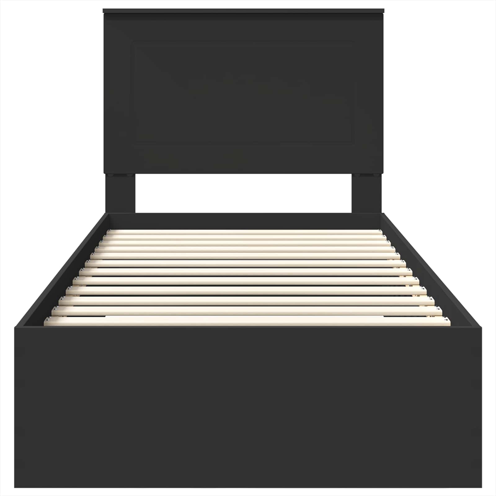 Struttura del letto con testiera Nero e Argento 100 x 200 cm | homemem39