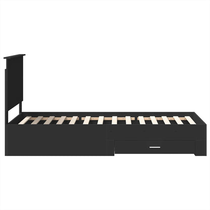 Struttura del letto con testiera Nero e Argento 100 x 200 cm | homemem39