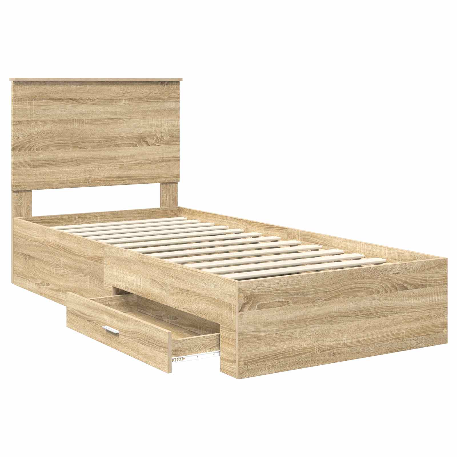 Struttura del letto con testiera Rovere Sonoma 100 x 200 cm | homemem39