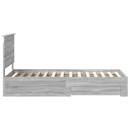 Struttura del letto con testiera Grigio Sonoma 100 x 200 cm | homemem39