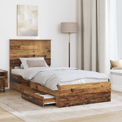 Struttura del letto con testiera Legno vecchio 100 x 200 cm | homemem39