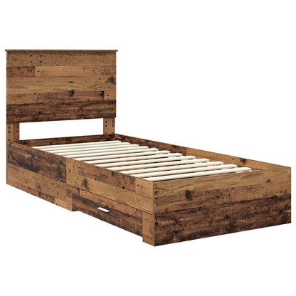 Struttura del letto con testiera Legno vecchio 100 x 200 cm | homemem39