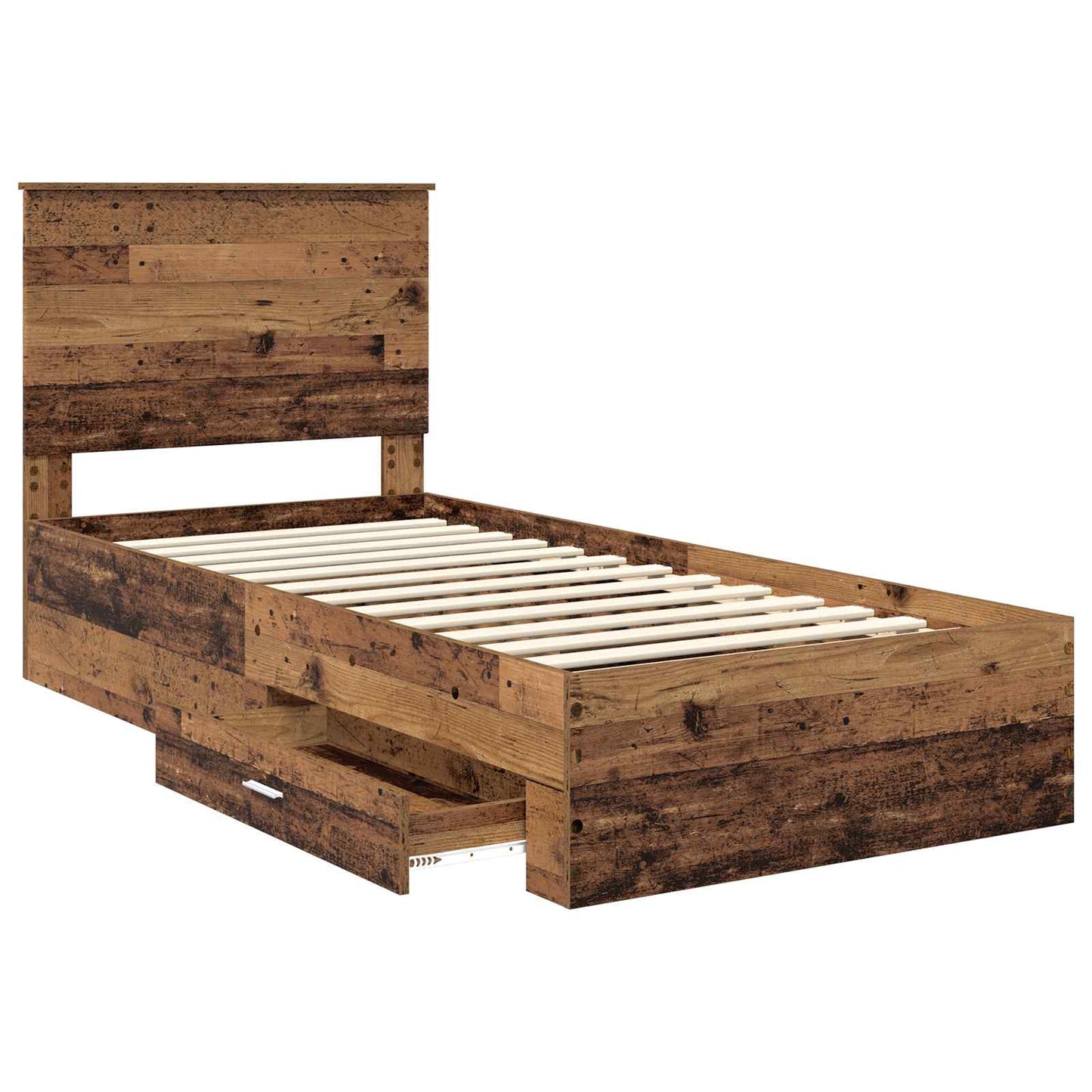 Struttura del letto con testiera Legno vecchio 100 x 200 cm | homemem39