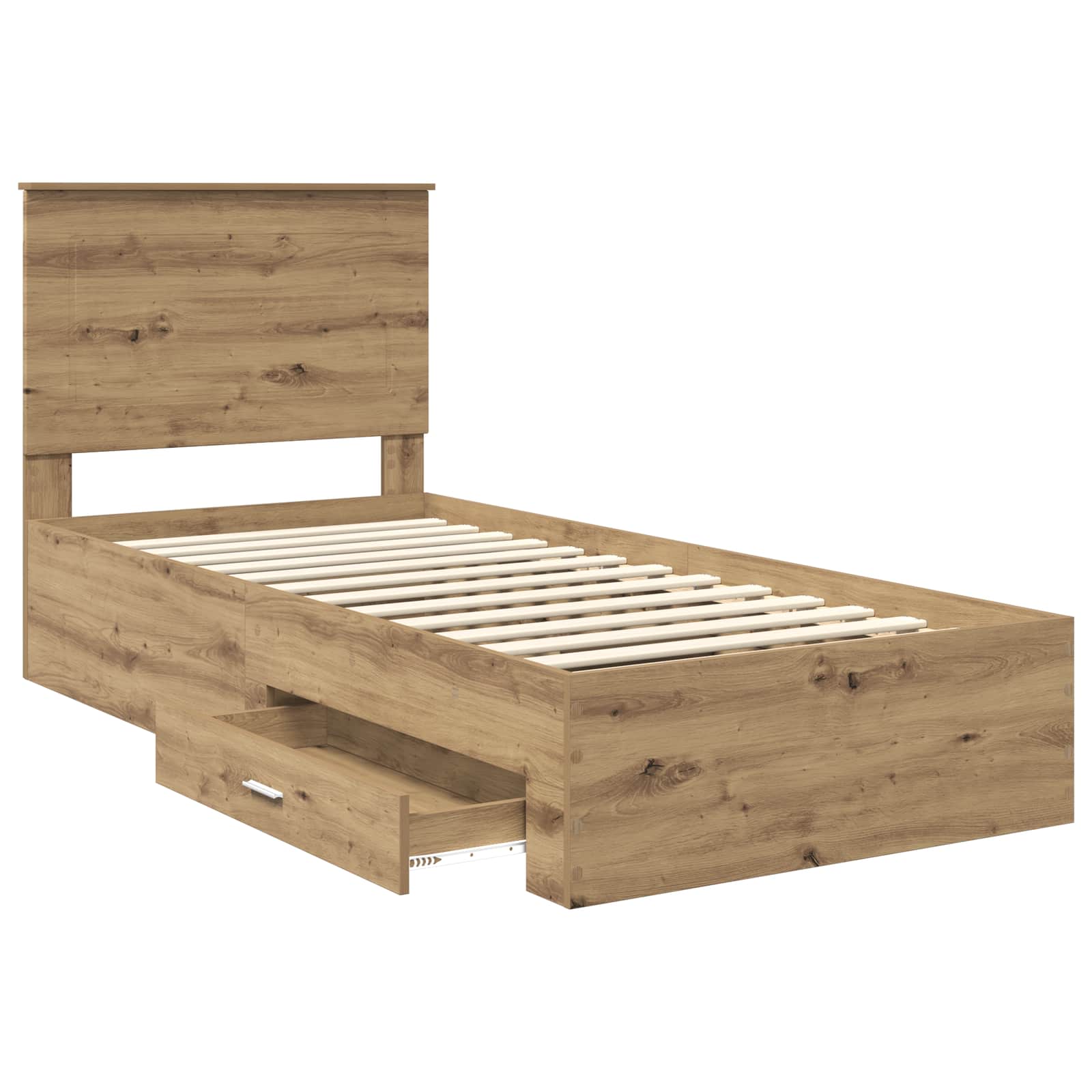 Struttura del letto Rovere artigianale 100 x 200 cm | homemem39