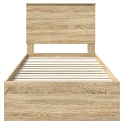 Struttura del letto Rovere Sonoma 90 x 190 cm Legno multistrato | homemem39