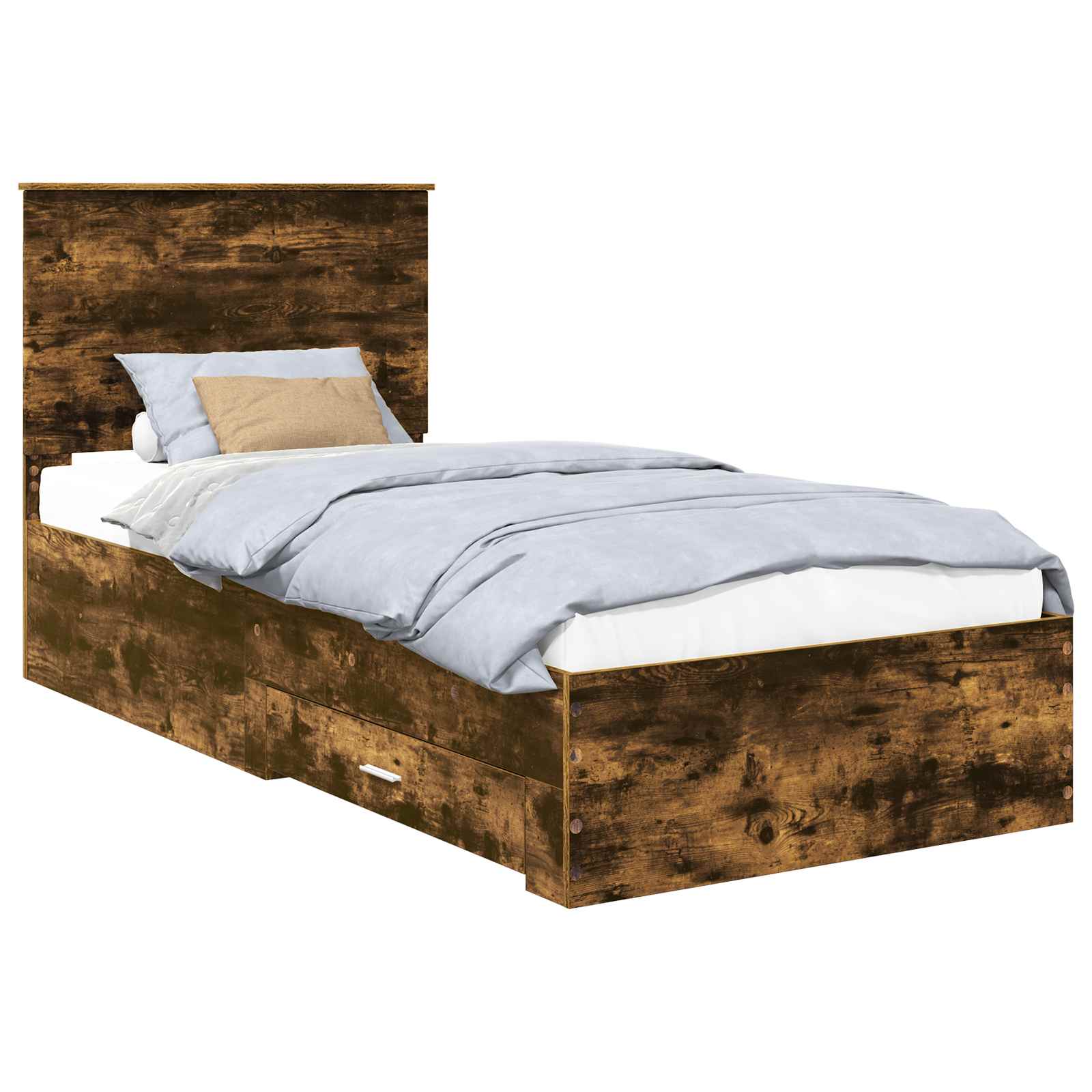 Struttura del letto Rovere fumé 90 x 190 cm Legno multistrato | homemem39
