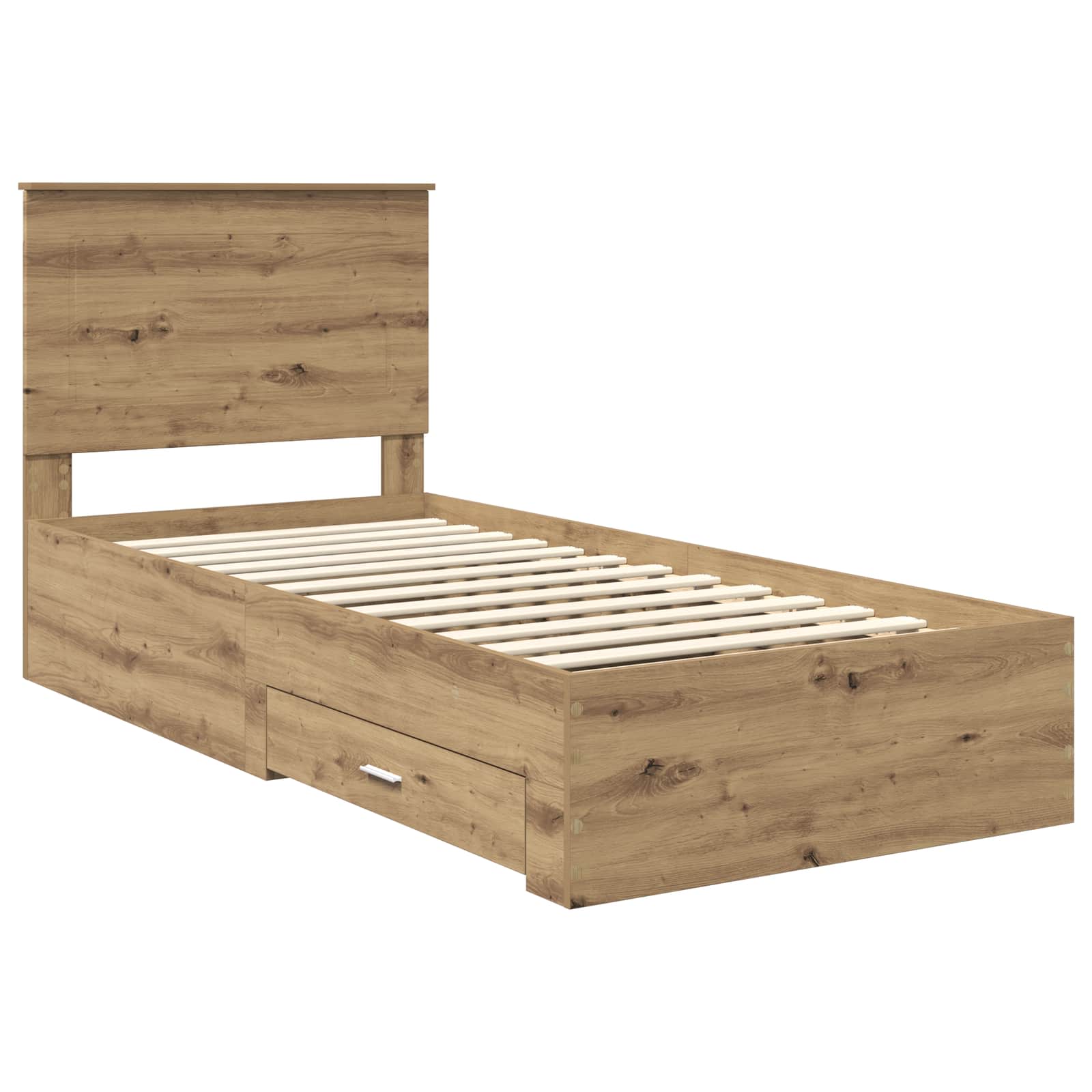 Struttura del letto con cassetto Rovere artigianale 90 x 190 cm | homemem39