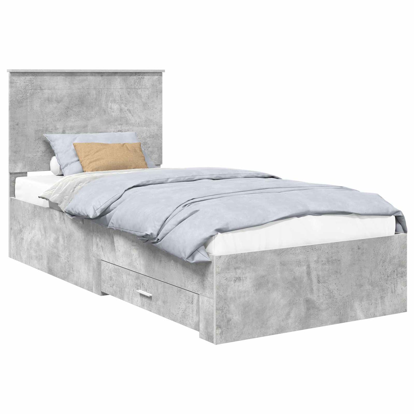 Struttura del letto con testiera Grigio cemento 90 x 200 cm | homemem39