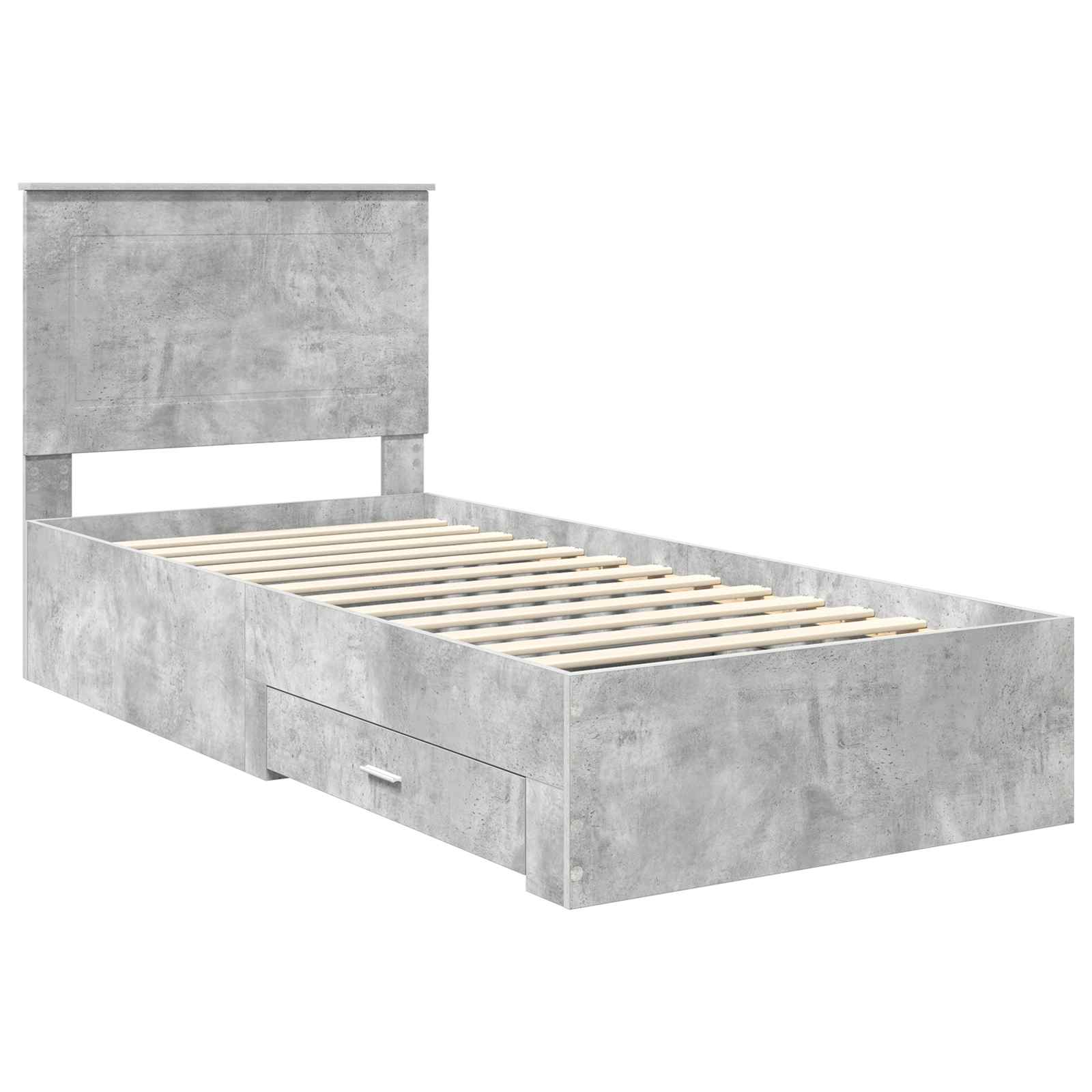 Struttura del letto con testiera Grigio cemento 90 x 200 cm | homemem39