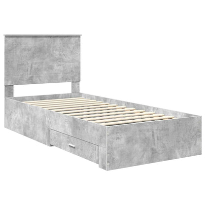 Struttura del letto con testiera Grigio cemento 90 x 200 cm | homemem39