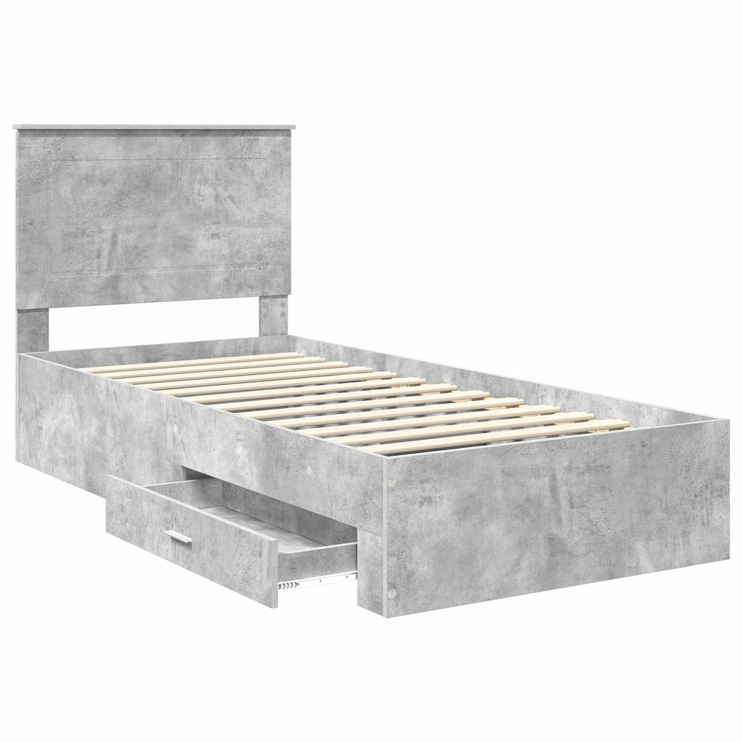 Struttura del letto con testiera Grigio cemento 90 x 200 cm | homemem39