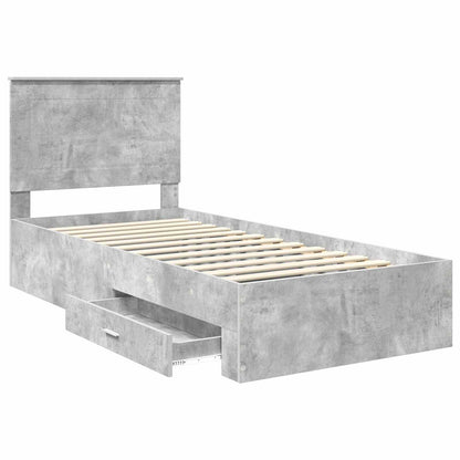 Struttura del letto con testiera Grigio cemento 90 x 200 cm | homemem39