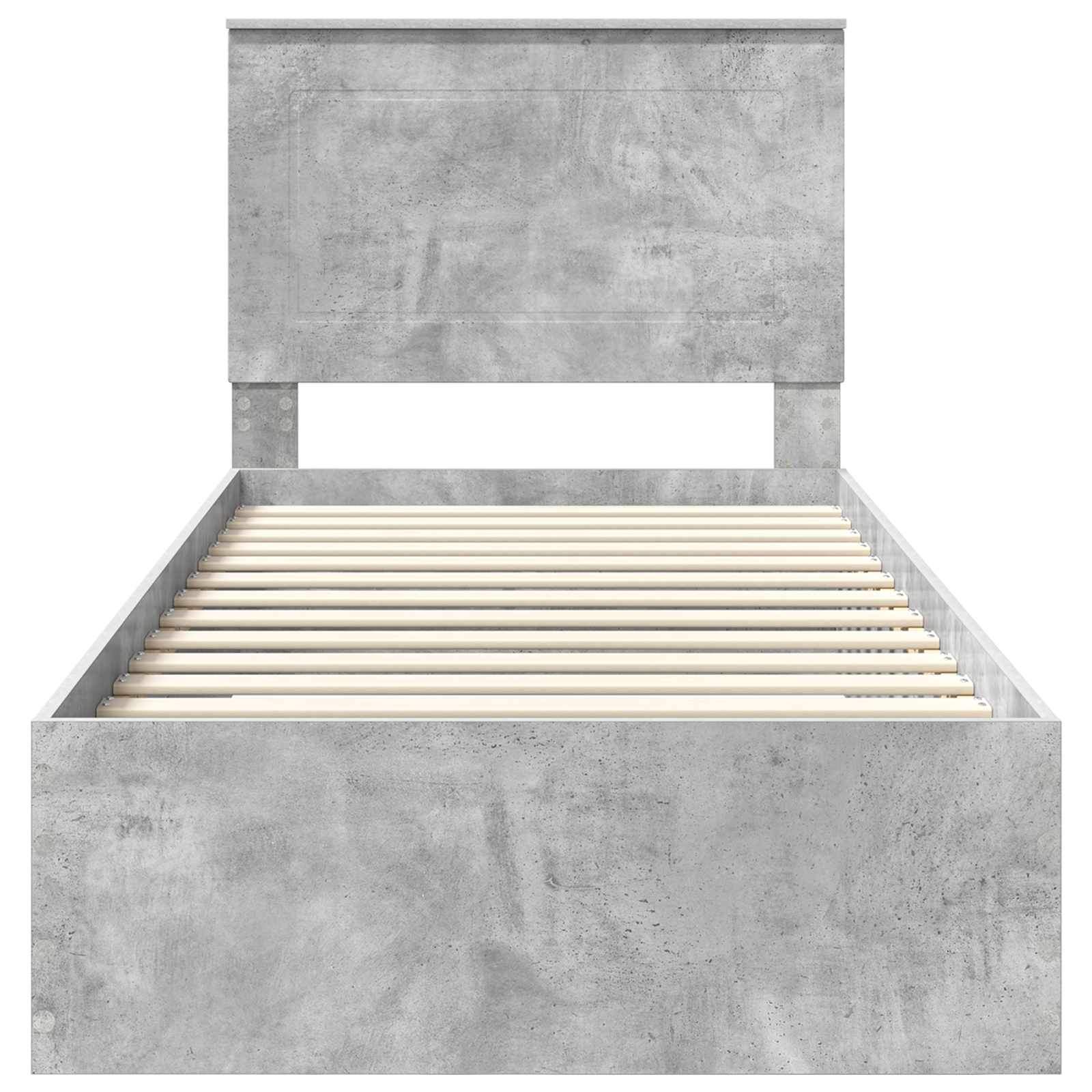 Struttura del letto con testiera Grigio cemento 90 x 200 cm | homemem39