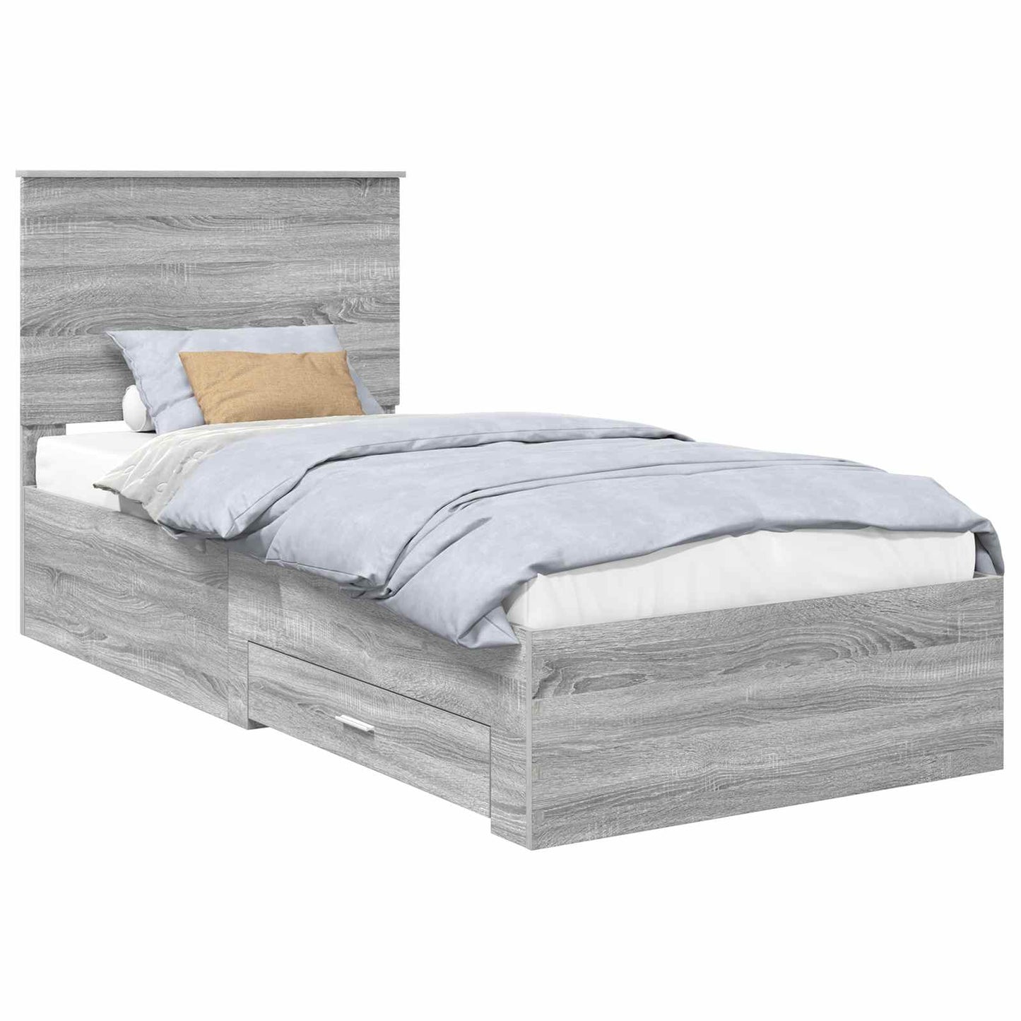 Struttura del letto Grigio Sonoma 90 x 200 cm Legno multistrato | homemem39