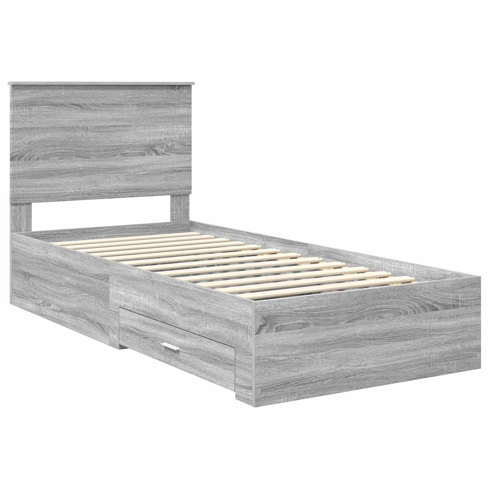 Struttura del letto Grigio Sonoma 90 x 200 cm Legno multistrato | homemem39
