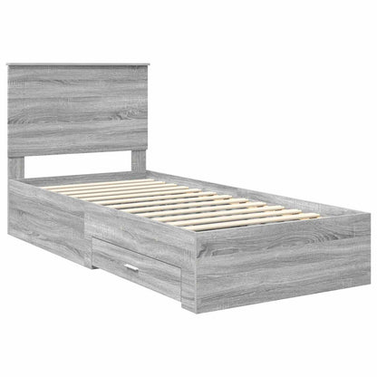 Struttura del letto Grigio Sonoma 90 x 200 cm Legno multistrato | homemem39