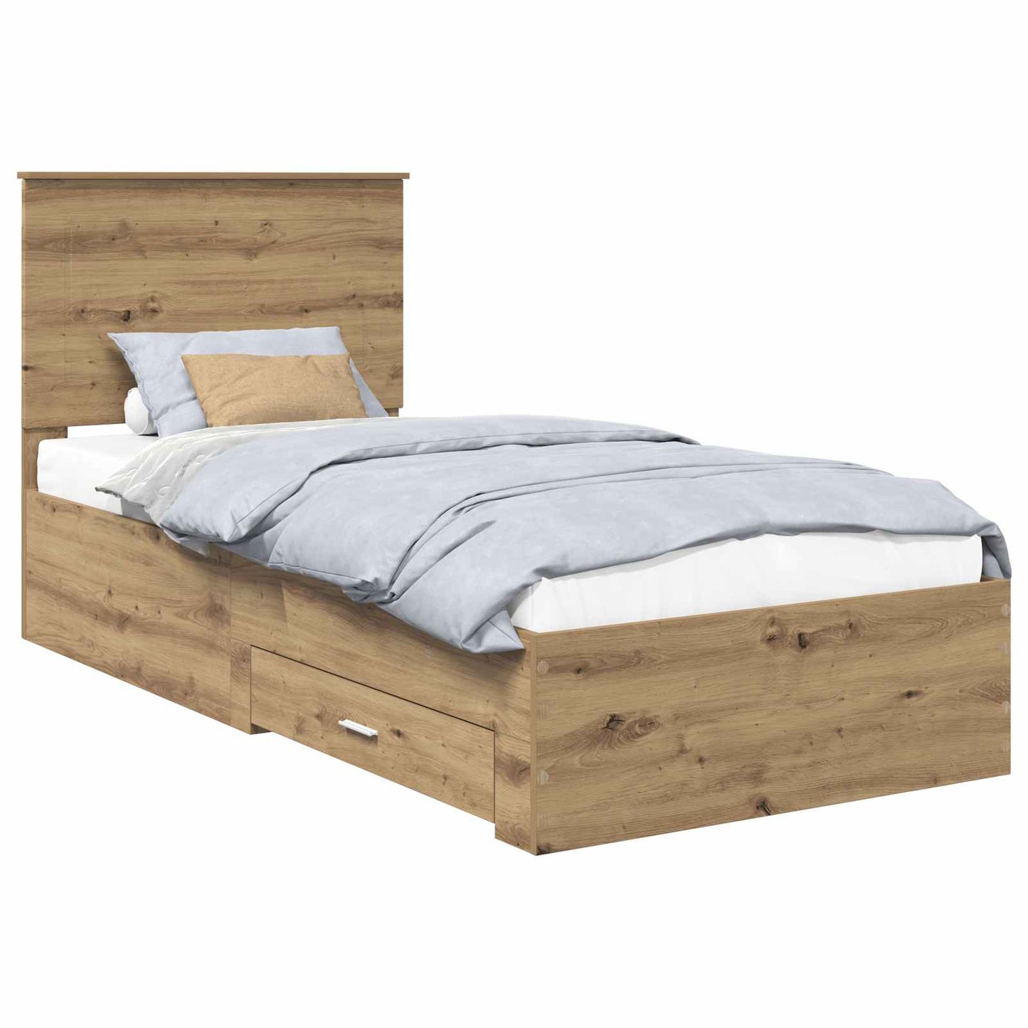 Struttura del letto con cassetto Rovere artigianale 90 x 200 cm | homemem39