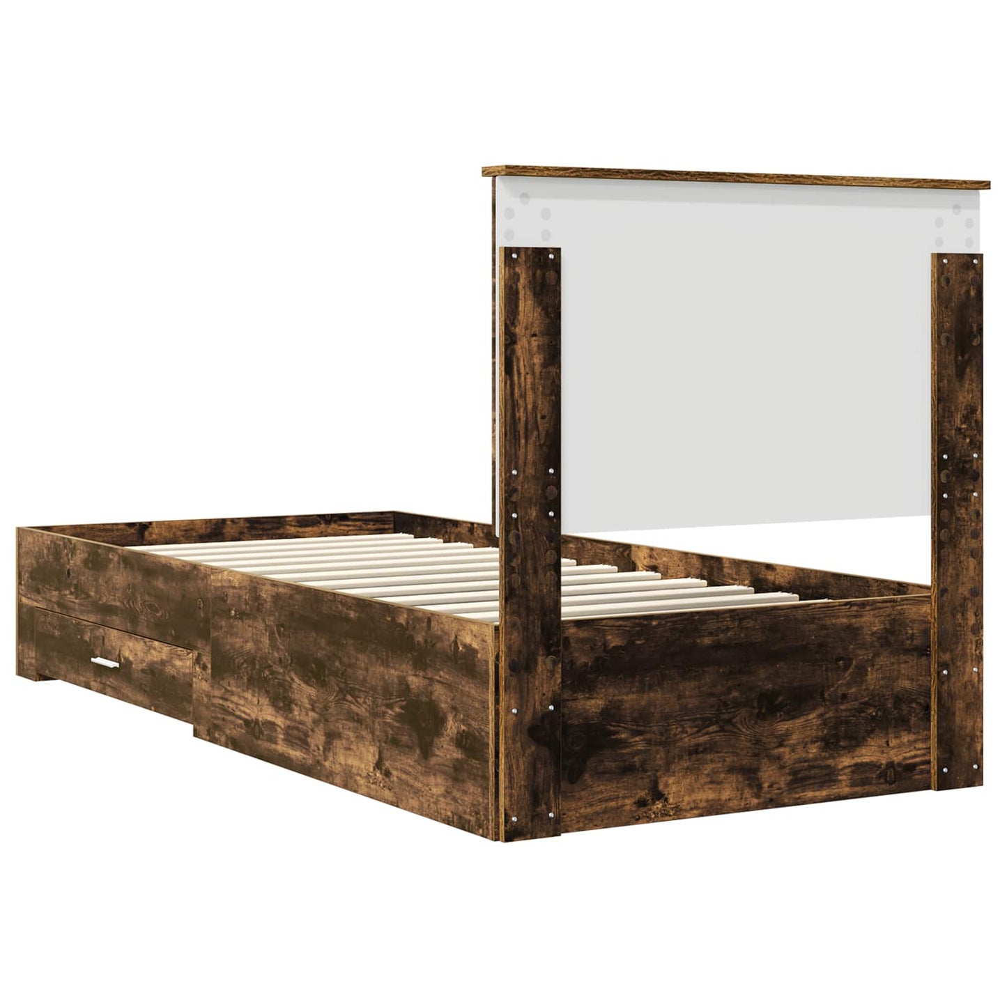 Struttura del letto Rovere Affumicato e Argento 75 x 190 cm | homemem39