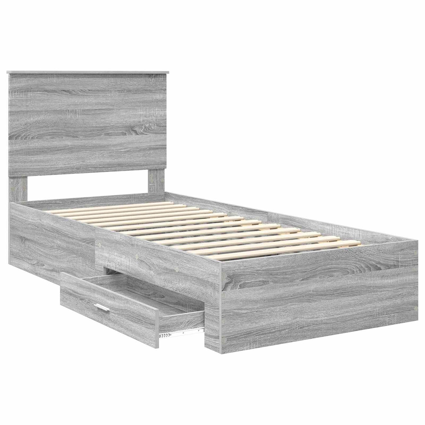 Struttura del letto Grigio Sonoma e Argento 75 x 190 cm | homemem39