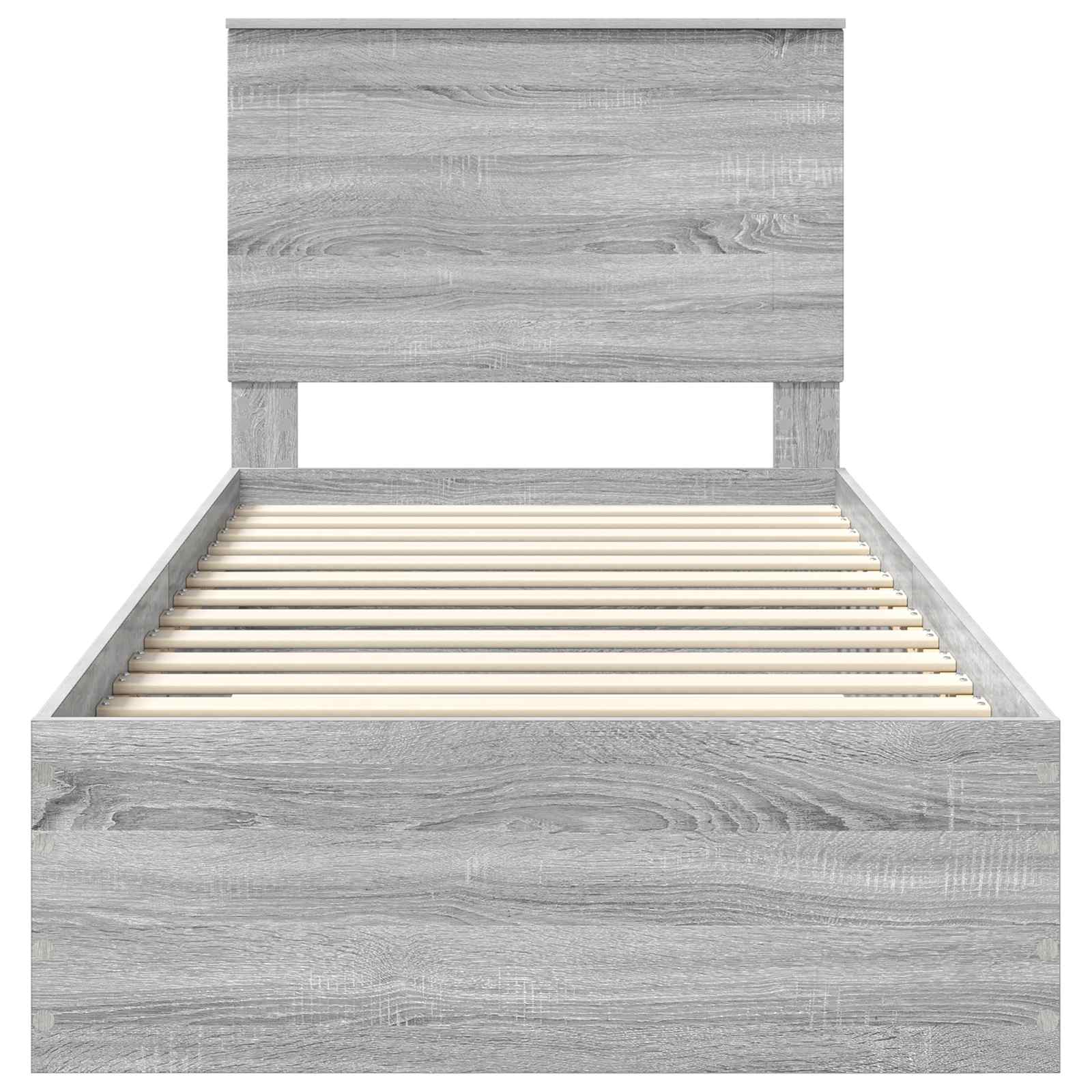 Struttura del letto Grigio Sonoma e Argento 75 x 190 cm | homemem39