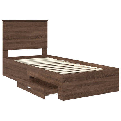 Struttura del letto Rovere Marrone e Argento 75 x 190 cm | homemem39
