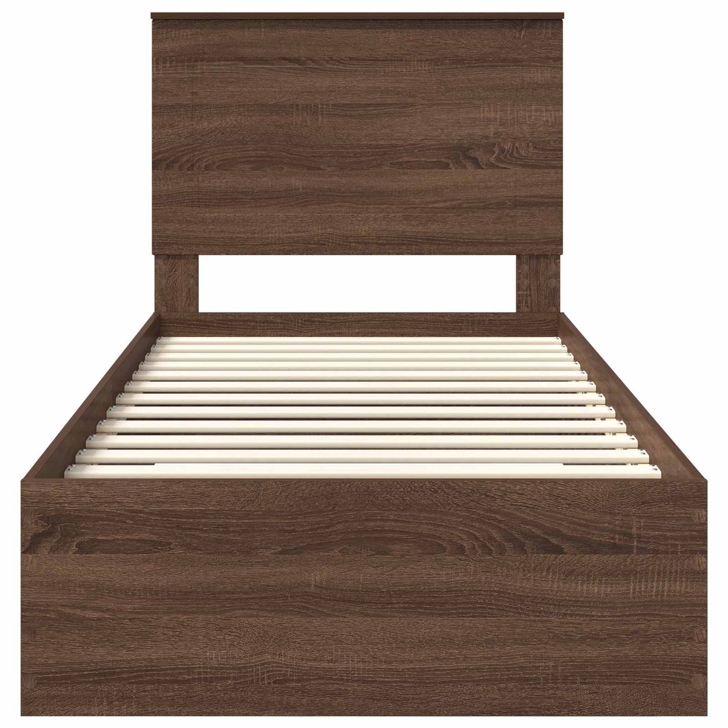 Struttura del letto Rovere Marrone e Argento 75 x 190 cm | homemem39