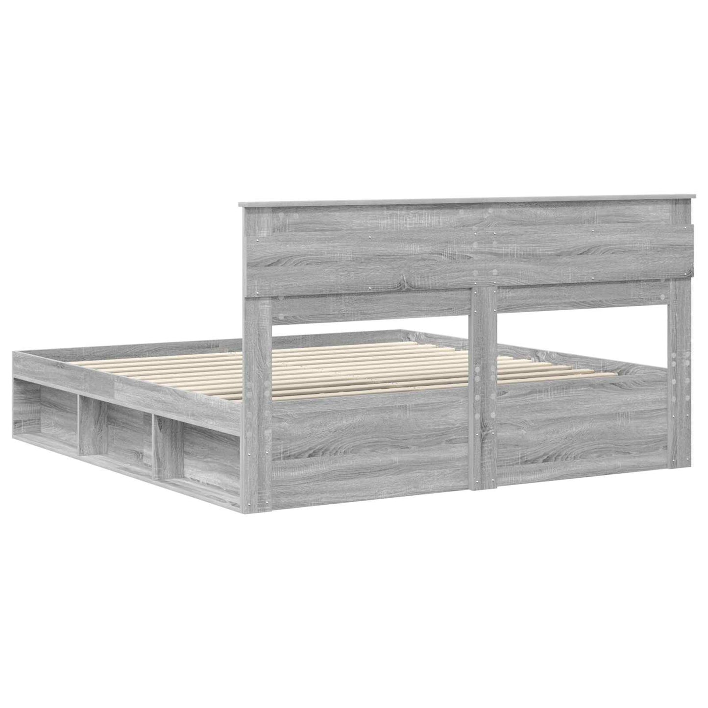 Struttura del letto Grigio Sonoma 200 x 200 cm Pino massello | homemem39