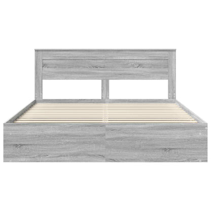 Struttura del letto Grigio Sonoma 200 x 200 cm Pino massello | homemem39