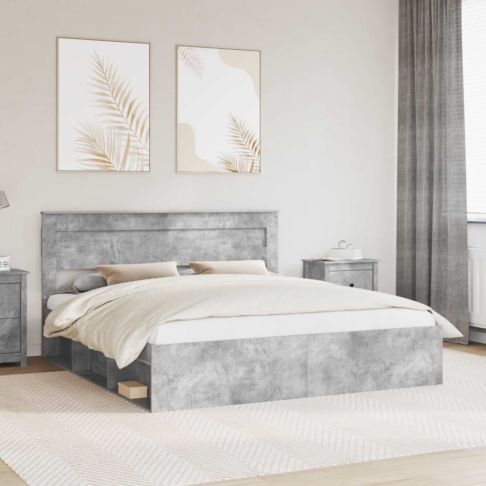 Struttura del letto Calcestruzzo 180 x 200 cm Pino massello | homemem39