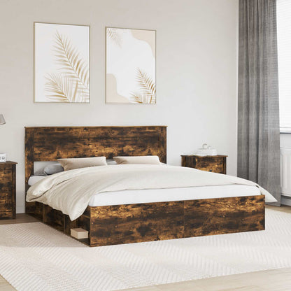Struttura del letto Rovere fumé 180 x 200 cm Pino massello | homemem39