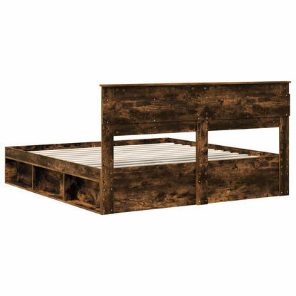 Struttura del letto Rovere fumé 180 x 200 cm Pino massello | homemem39