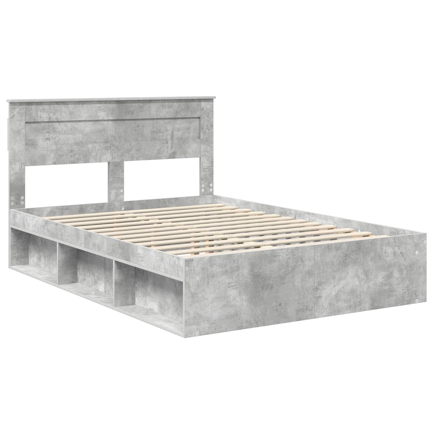 Struttura del letto Calcestruzzo 140 x 190 cm Pino massello | homemem39