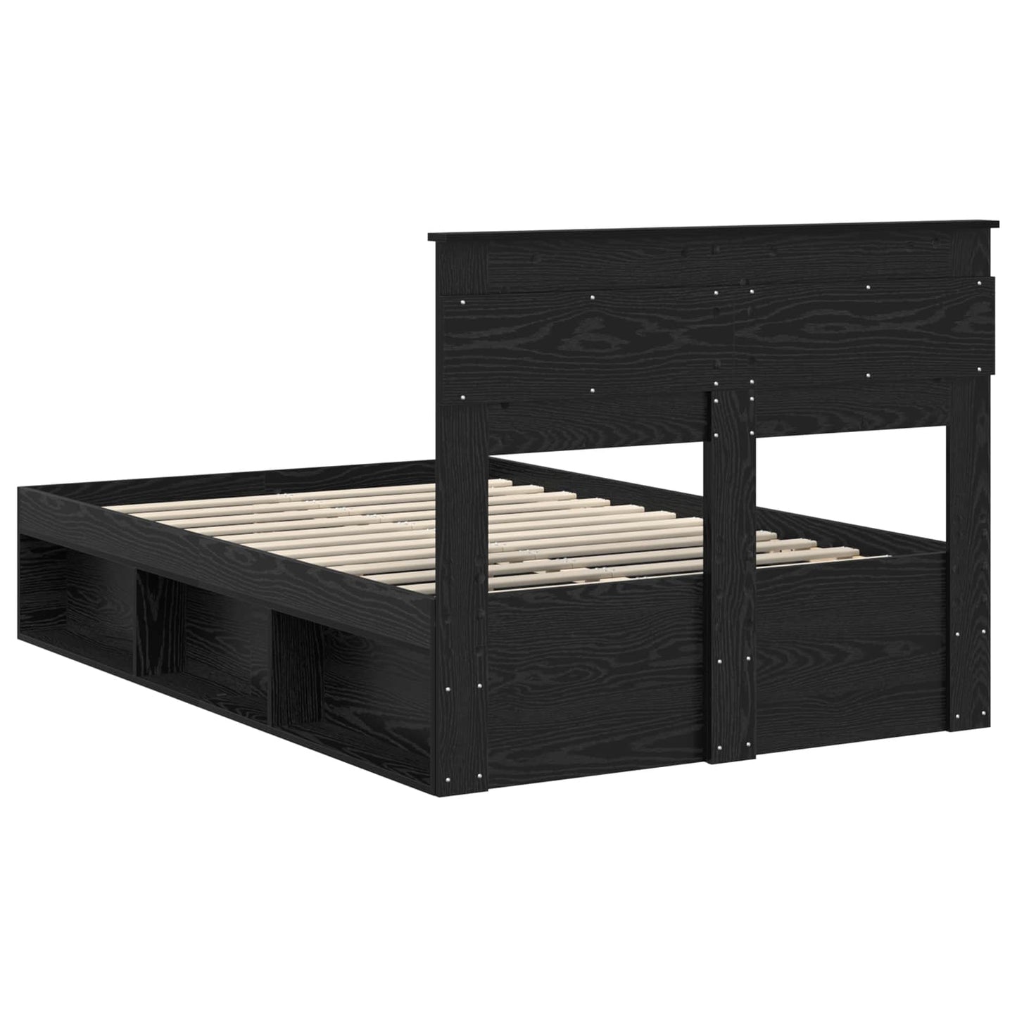 Struttura del letto Nero 135 x 190 cm Pino massello | homemem39