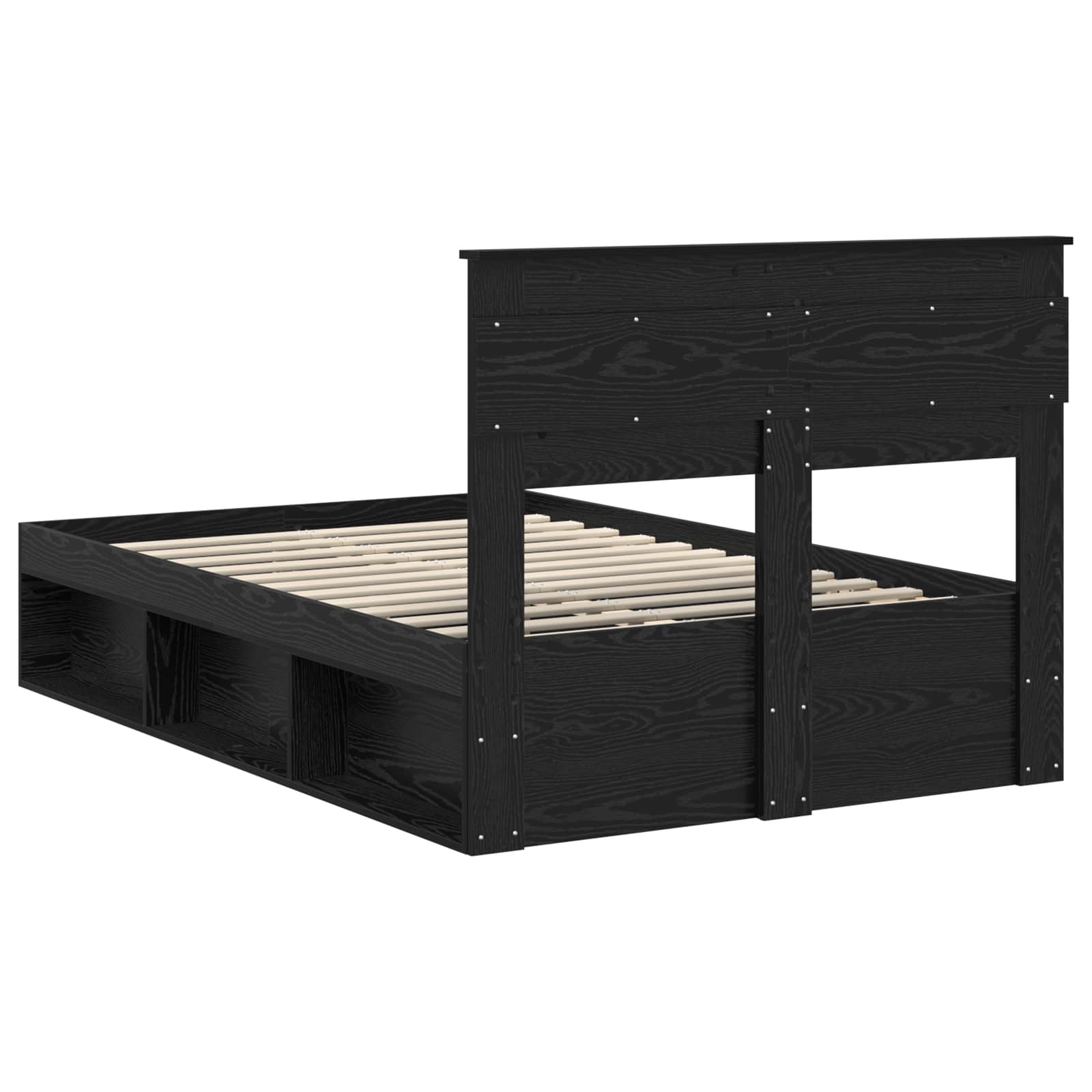 Struttura del letto Nero 135 x 190 cm Pino massello | homemem39