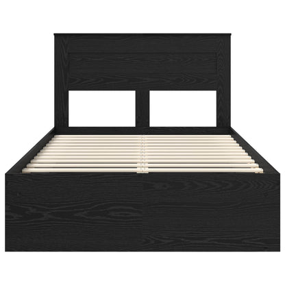 Struttura del letto Nero 135 x 190 cm Pino massello | homemem39