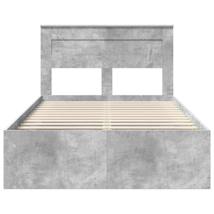 Struttura del letto Grigio Concretè 135 x 190 cm Pino massello | homemem39