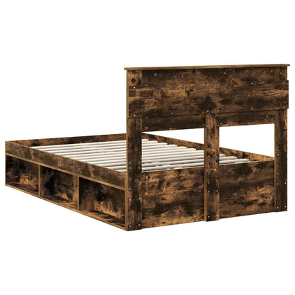 Struttura del letto Rovere fumé 135 x 190 cm Pino massello | homemem39