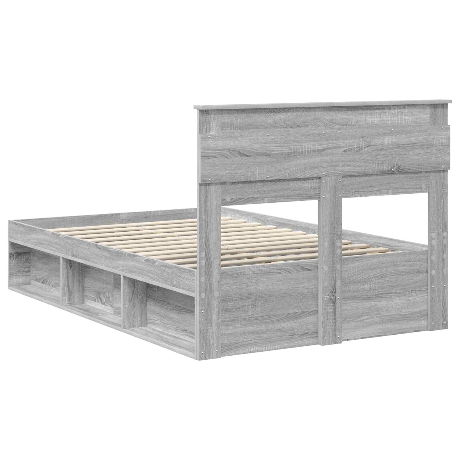 Struttura del letto Grigio Sonoma 135 x 190 cm Pino massello | homemem39