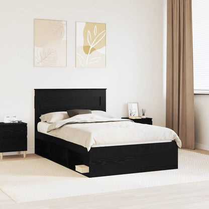 Struttura del letto Nero 120 x 190 cm Pino massello | homemem39