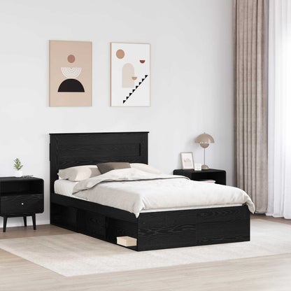 Struttura del letto Nero 120 x 190 cm Pino massello | homemem39