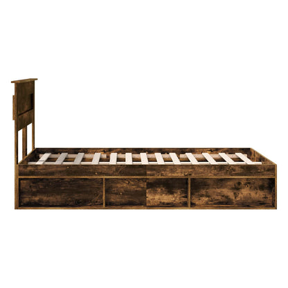 Struttura del letto Rovere fumé 120 x 190 cm Pino massello | homemem39