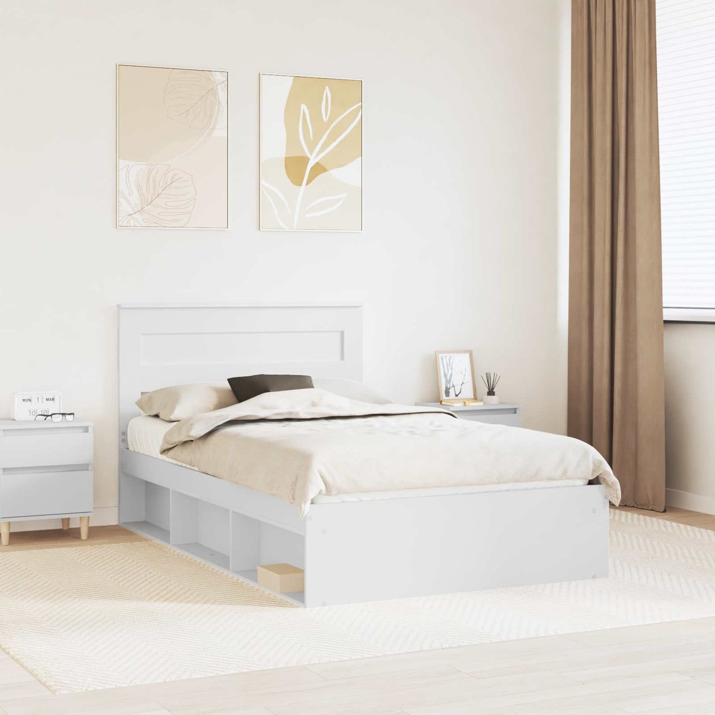 Struttura del letto Bianco 120 x 200 cm Pino massello | homemem39