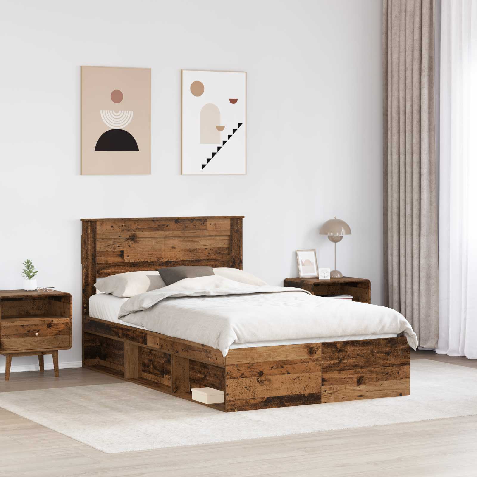 Struttura del letto Legno vecchio 120 x 200 cm Pino massello | homemem39