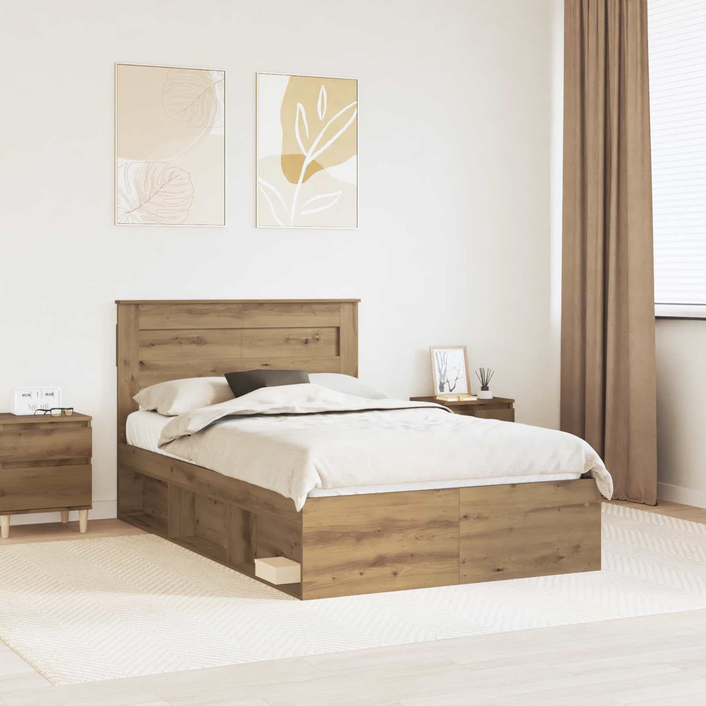 Struttura del letto Rovere Artigianale 120 x 200 cm | homemem39