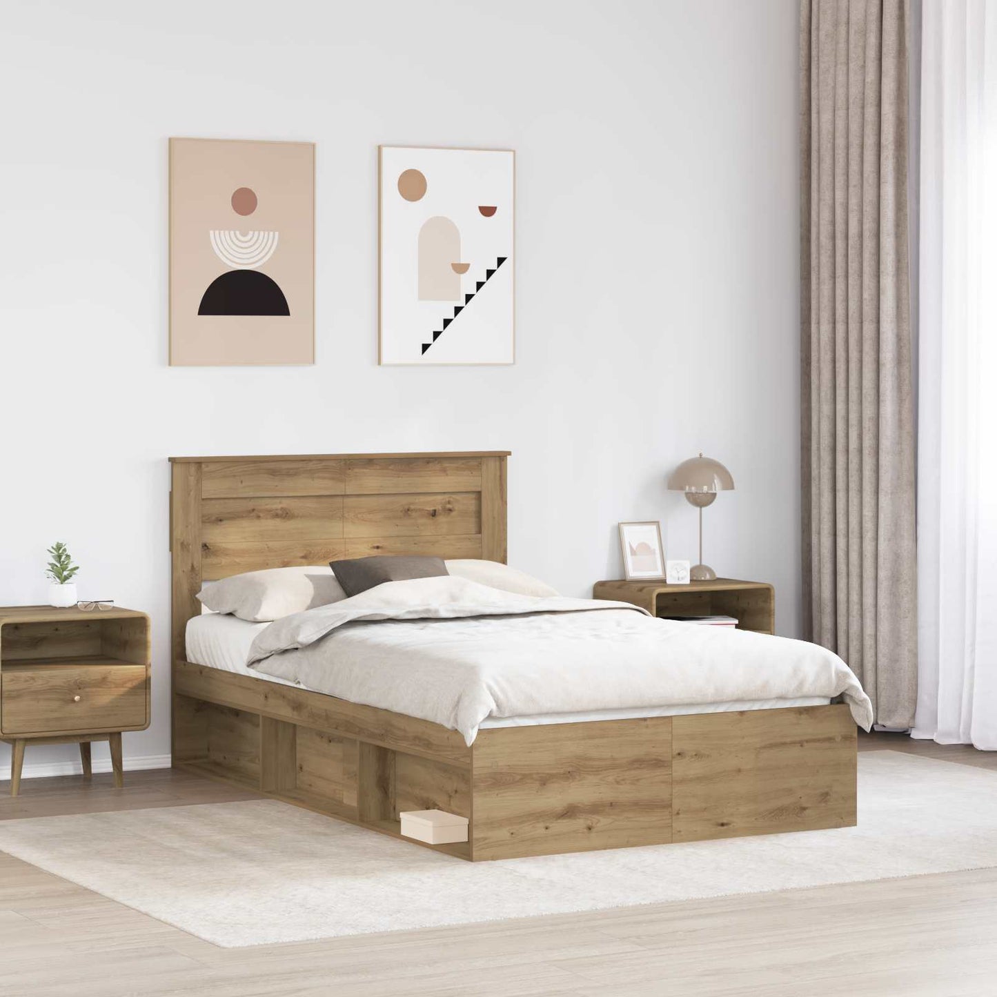 Struttura del letto Rovere Artigianale 120 x 200 cm | homemem39