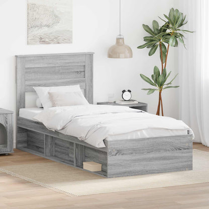 Struttura del letto Grigio Sonoma 100 x 200 cm Pino massello | homemem39