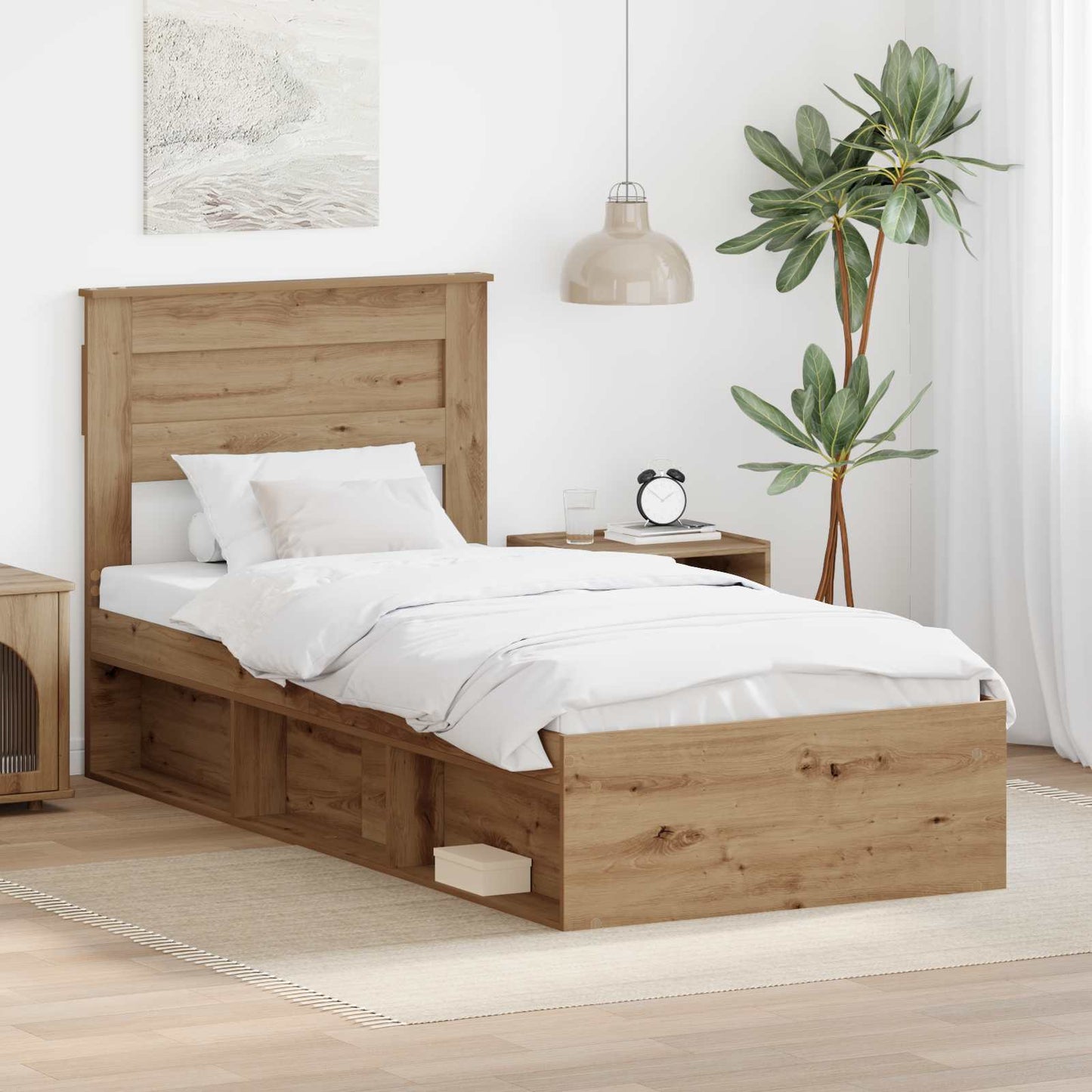 Struttura del letto Rovere Artigianale 100 x 200 cm | homemem39