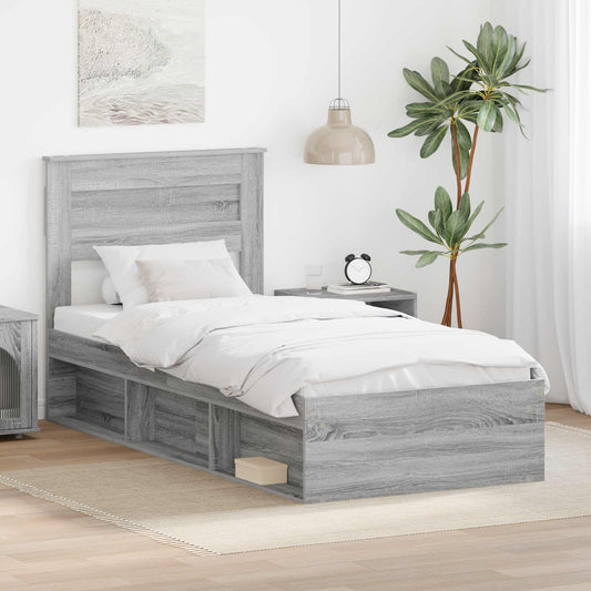 Struttura del letto Grigio Sonoma 90 x 190 cm Pino massello | homemem39